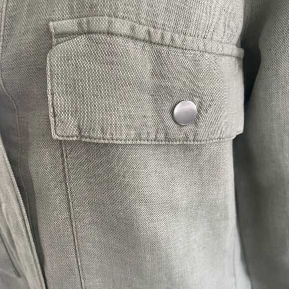 Nicole Miller Crop Utility Jacket Size: Medium Color: Sage - Picture 7 of 11